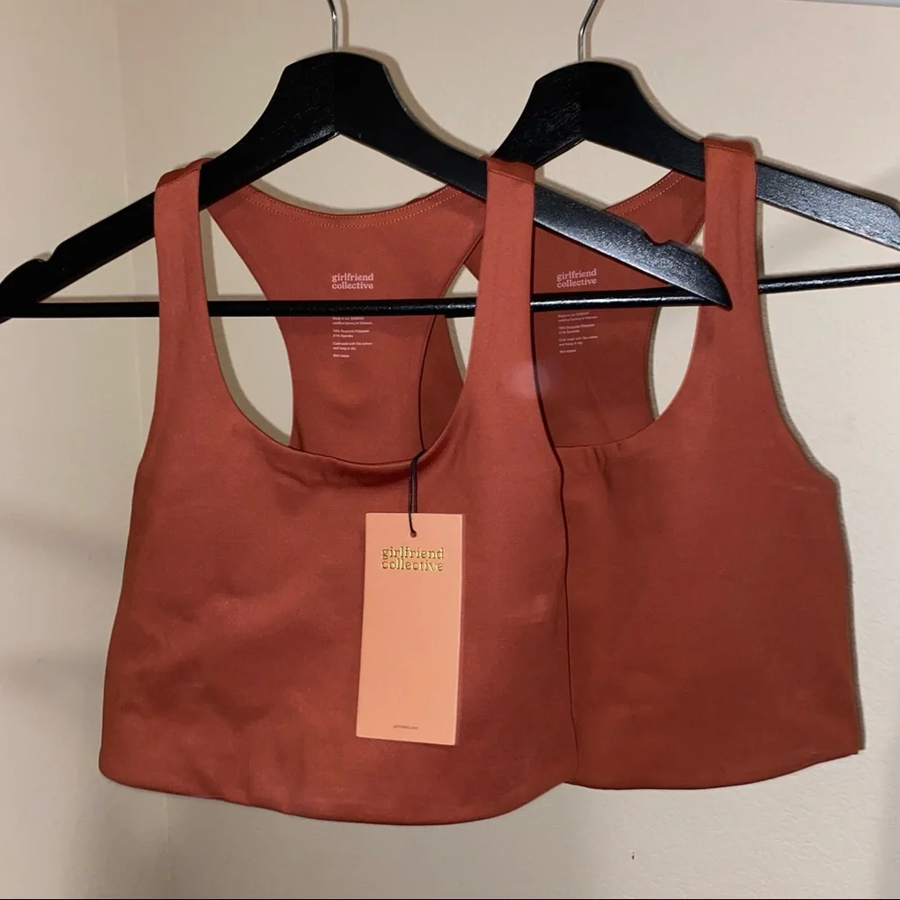 NWT Girlfriend Collective Paloma Racerback bra size medium color burnt orange - Picture 4 of 7